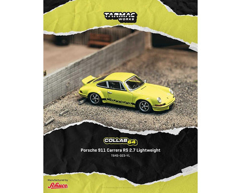 Tarmac Works x Schuco 1:64 Porsche 911 Carrera RS 2.7 Lightweight - Yellow – Collab64 - GT Hobby Store