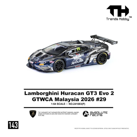 Trends Hobby 1/64 Lamborghini Huracan GT3 EVO2 - GTWCA Malaysia 2026 29 - GT Hobby Store