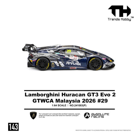 Trends Hobby 1/64 Lamborghini Huracan GT3 EVO2 - GTWCA Malaysia 2026 29 - GT Hobby Store
