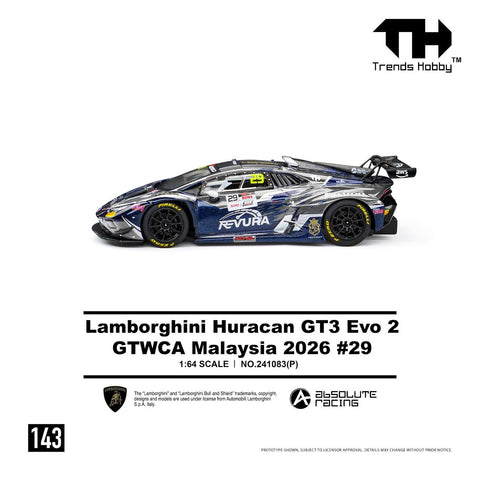 Trends Hobby 1/64 Lamborghini Huracan GT3 EVO2 - GTWCA Malaysia 2026 29 - GT Hobby Store