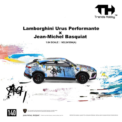 Trends Hobby 1/64 Lamborghini Urus Performance & Basquiat White/Blue - GT Hobby Store