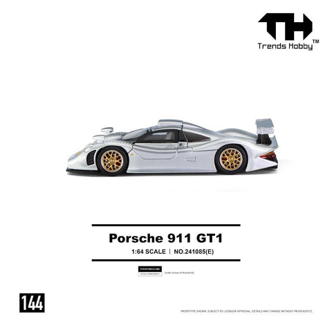 Trends Hobby 1/64 Porsche 911 GT1 1998 - Sliver - GT Hobby Store