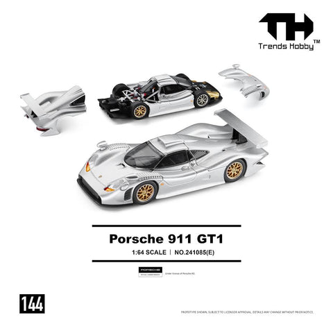 Trends Hobby 1/64 Porsche 911 GT1 1998 - Sliver - GT Hobby Store