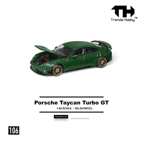 Trends Hobby 1/64 Porsche Taycan Turbo GT - Green - GT Hobby Store