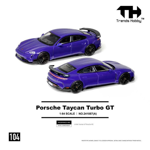 Trends Hobby 1/64 Porsche Taycan Turbo GT - Purple - GT Hobby Store