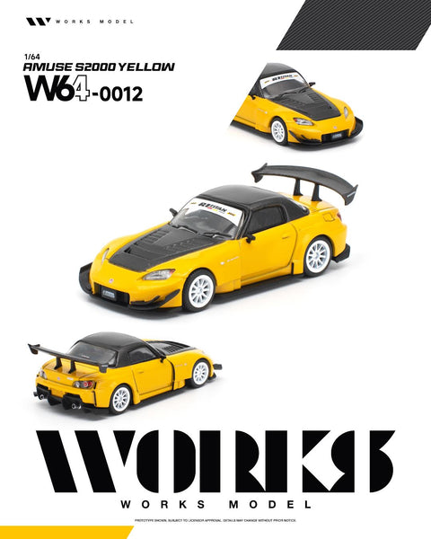 Works 1/64 Amuse S2000 Yellow - GT Hobby Store