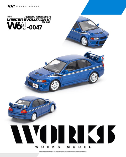 Works 1/64 Mitsubishi Lancer Evolution VI Tommi Makinen Blue - GT Hobby Store
