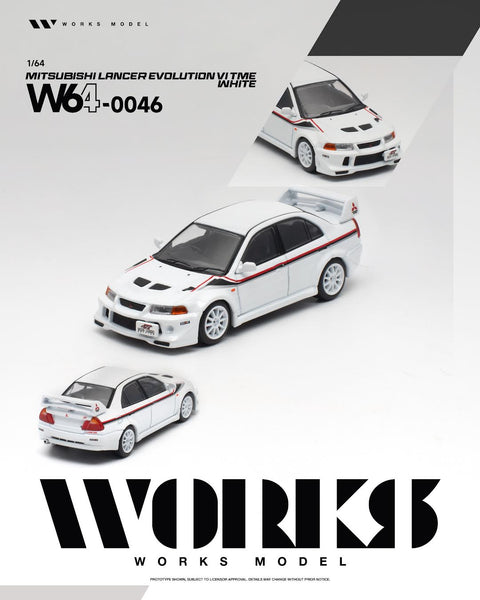Works 1/64 Mitsubishi Lancer Evolution VI Tommi Makinen - White - GT Hobby Store