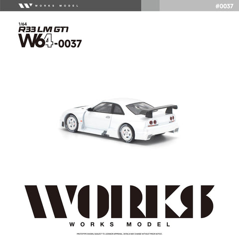 Works 1/64 R33 LM 1995 GT1 White - GT Hobby Store