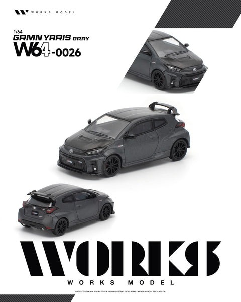 Works 1/64 Toyota GRMN Yaris - Gray - GT Hobby Store